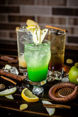 Perfect Burger Classic Bacon Homemade Artisan Tomato Sauce Sausage Melted Cheese Milk Shake Onion Chicken Meat Pasta Shrimp Restaurant Menu Gourmet on a wooden table