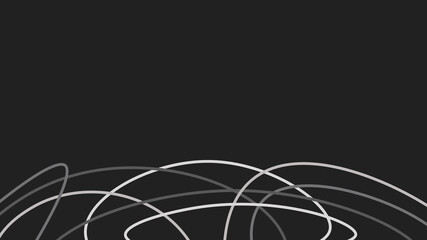 Abstract white and gray lines on black background
