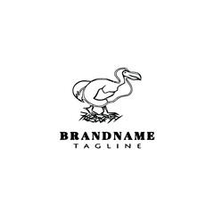 dodo bird cartoon logo template icon design black isolated vector illustration © darul
