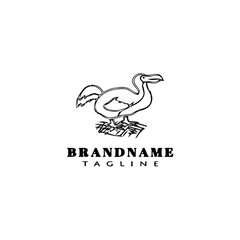 dodo bird cartoon logo template icon black isolated vector illustration © darul