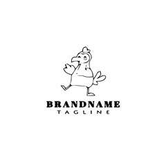 dodo bird cartoon logo template icon design black isolated vector illustration © darul