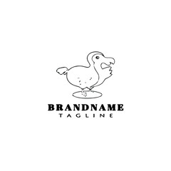 dodo bird cartoon logo template icon design black isolated vector illustration © darul