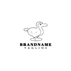 dodo bird cartoon logo template icon design black isolated vector illustration © darul