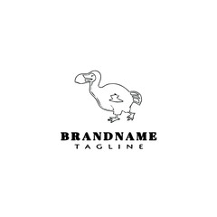 dodo bird cartoon logo template icon design black isolated vector illustration © darul