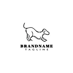 cute dog logo cartoon icon design black isolated vector illustration