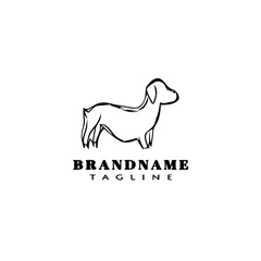 cute dog logo cartoon icon template black modern isolated vector illustration