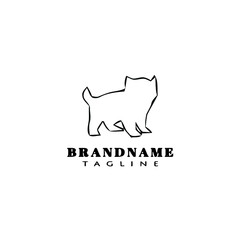 cute dog logo cartoon icon design black isolated vector illustration