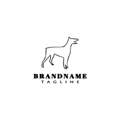 cute dog logo cartoon icon design black isolated vector illustration