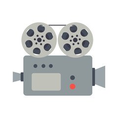 vector illustration of cartoon camcorder isolated on white