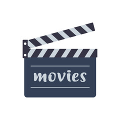 Naklejka premium vector illustration of cartoon clapper cinema isolated