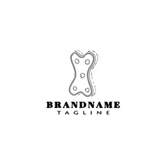 dog biscuit logo cartoon icon design template black isolated vector illustration