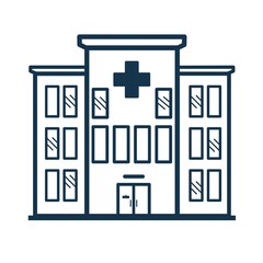 hospital building icon.  hospital design sign.  flat vector on a white background.