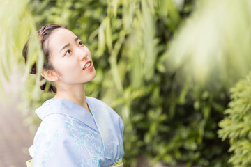 Woman in Japanese traditional fashion