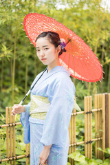 Woman in Japanese traditional fashion