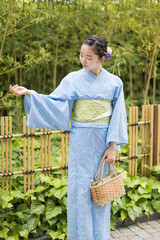 Woman in Japanese traditional fashion