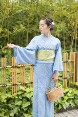 Woman in Japanese traditional fashion