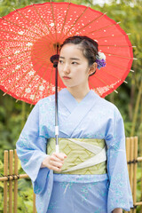 Woman in Japanese traditional fashion