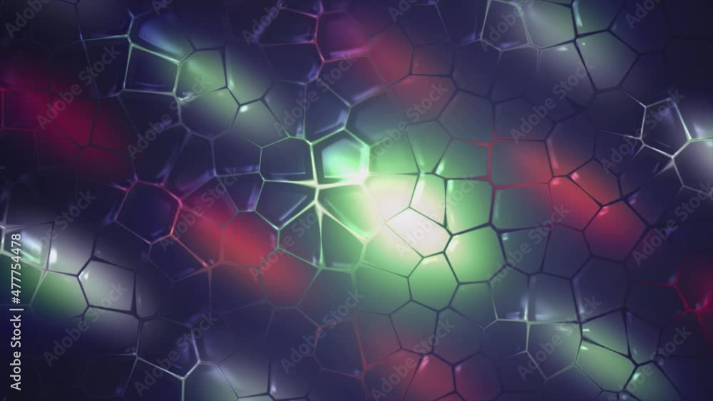Poster flowing mosaic bubbles on surface. motion. colorful background with moving bubbles on surface. beaut
