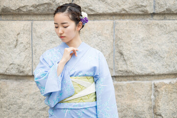 Woman in Japanese traditional fashion