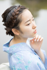 Woman in Japanese traditional fashion