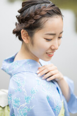 Woman in Japanese traditional fashion