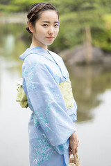 Woman in Japanese traditional fashion