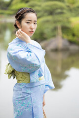 Woman in Japanese traditional fashion