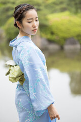 Woman in Japanese traditional fashion