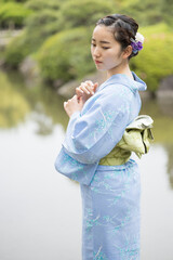 Woman in Japanese traditional fashion