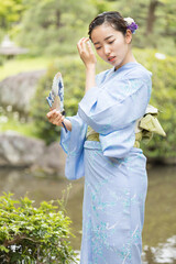 Woman in Japanese traditional fashion