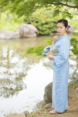 Woman in Japanese traditional fashion