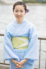 Woman in Japanese traditional fashion