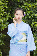Woman in Japanese traditional fashion