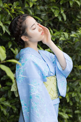 Woman in Japanese traditional fashion