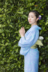 Woman in Japanese traditional fashion