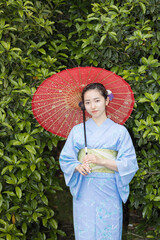 Woman in Japanese traditional fashion