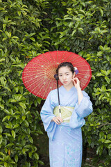 Woman in Japanese traditional fashion