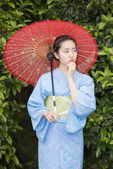 Woman in Japanese traditional fashion