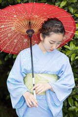 Woman in Japanese traditional fashion