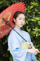 Woman in Japanese traditional fashion