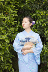 Woman in Japanese traditional fashion