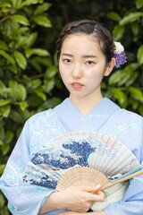 Woman in Japanese traditional fashion