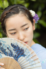 Woman in Japanese traditional fashion