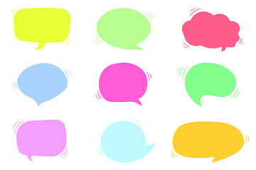 Collection of colorful speech bubbles and dialog balloons.
