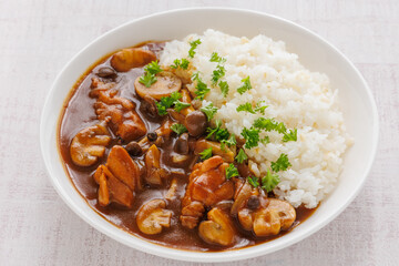 キノコとチキンのカレーライス