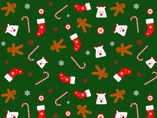 new year and christmas seamless pattern. winter holiday, party vector illustration