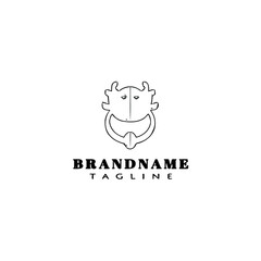 door knocker logo cartoon icon design template black isolated vector illustration