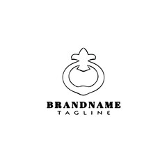 door knocker logo cartoon icon design template black isolated vector illustration