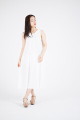 Woman in white dress
