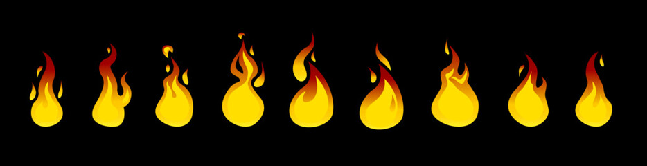 Fire animation sprites. Animation for game or cartoon